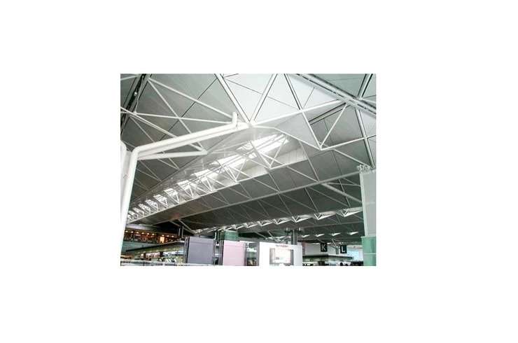 中部国際空港　天井防音パネル粉体塗装