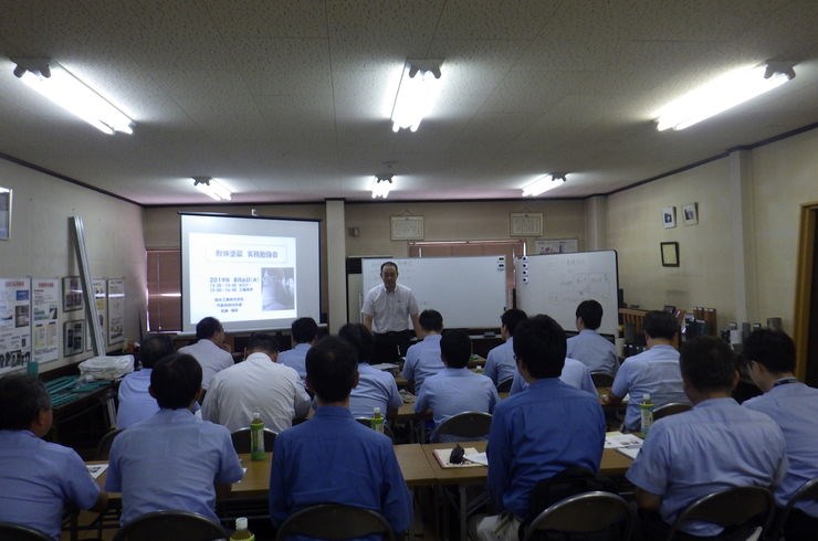 旭サナック殿　粉体塗装勉強会を筒井工業で開催